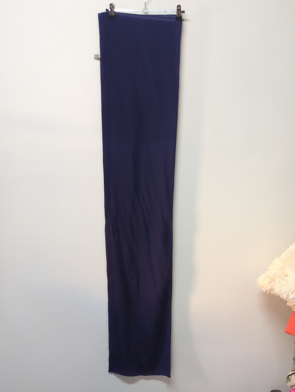 Vintage Navy Blue Silk Long Rectangle Scarf 12.5" x 60"